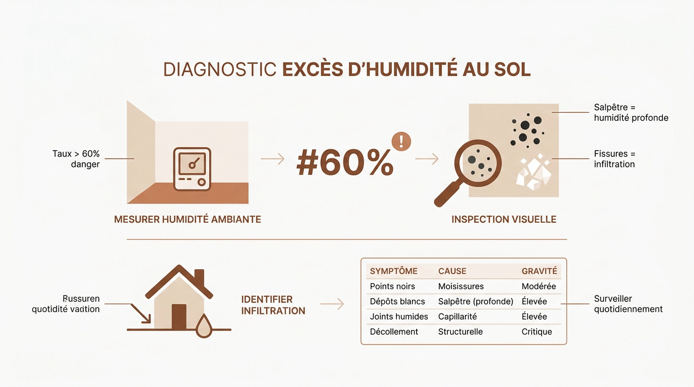 Mesure de l'humidité au sol avec un appareil de diagnostic