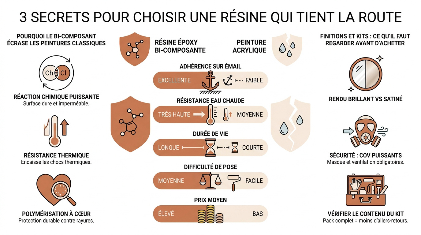 Application de résine époxy sur une baignoire ancienne